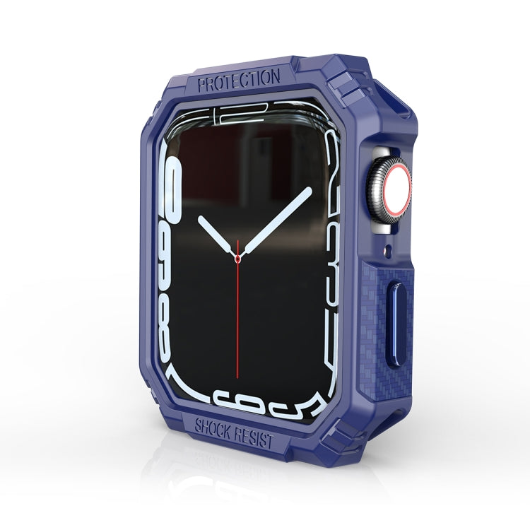 Carbon Fiber Contrast Color Protective Case For Apple Watch Series 8 / 7 45mm
