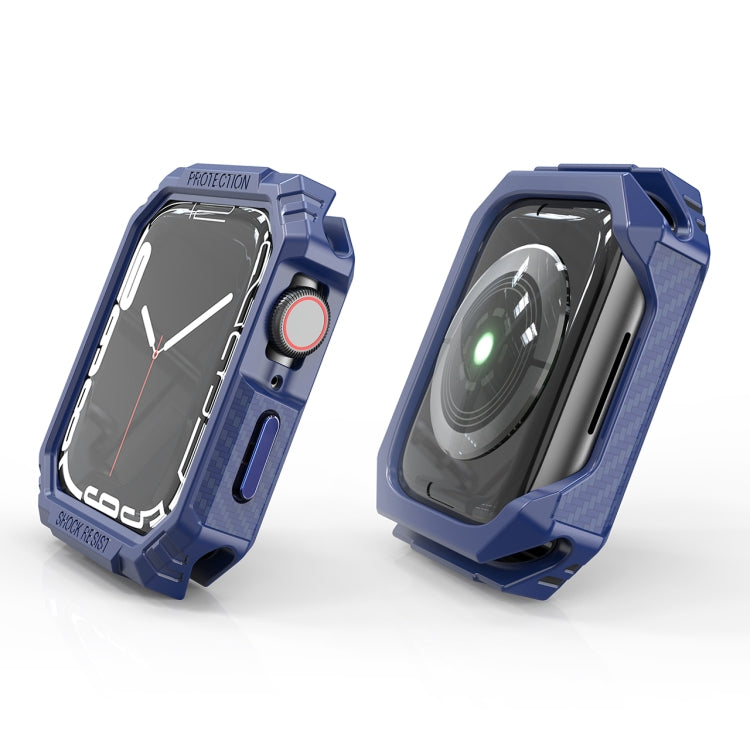 Carbon Fiber Contrast Color Protective Case For Apple Watch Series 8 / 7 45mm