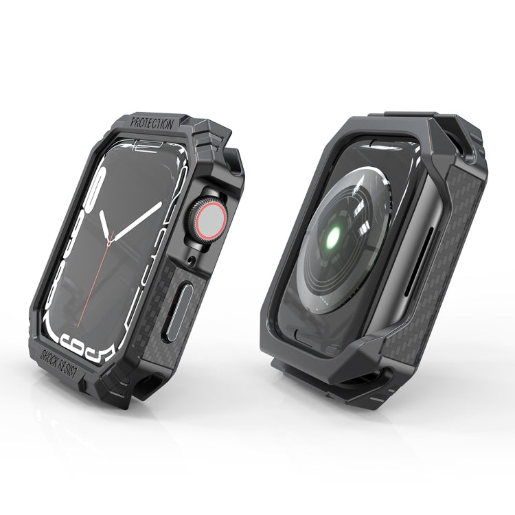 Carbon Fiber Contrast Color Protective Case For Apple Watch Series 8 / 7 45mm