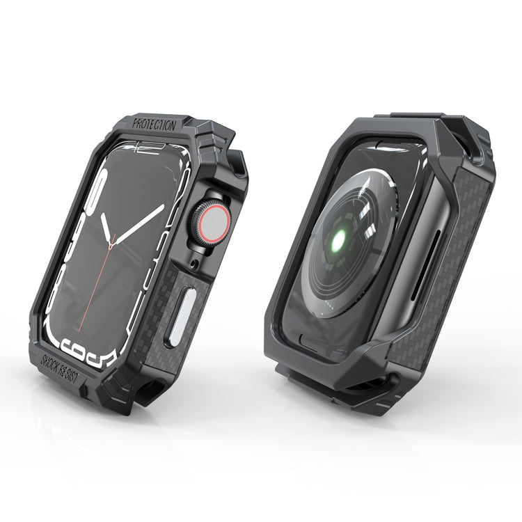 Carbon Fiber Contrast Color Protective Case For Apple Watch Series 8 / 7 45mm