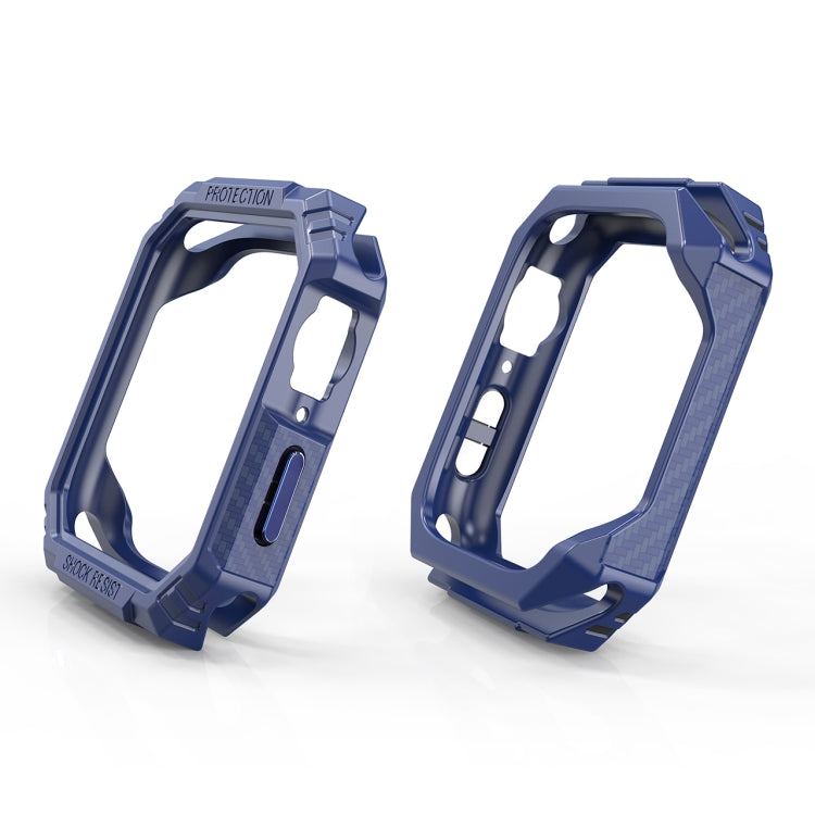 Carbon Fiber Contrast Color Protective Case For Apple Watch Series 6 & SE & 5 & 4 44mm
