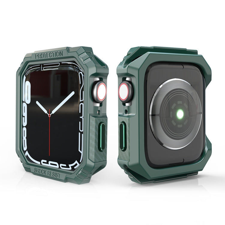 Carbon Fiber Contrast Color Protective Case For Apple Watch Series 6 & SE & 5 & 4 44mm