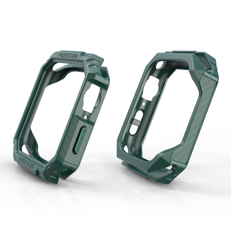 Carbon Fiber Contrast Color Protective Case For Apple Watch Series 6 & SE & 5 & 4 44mm