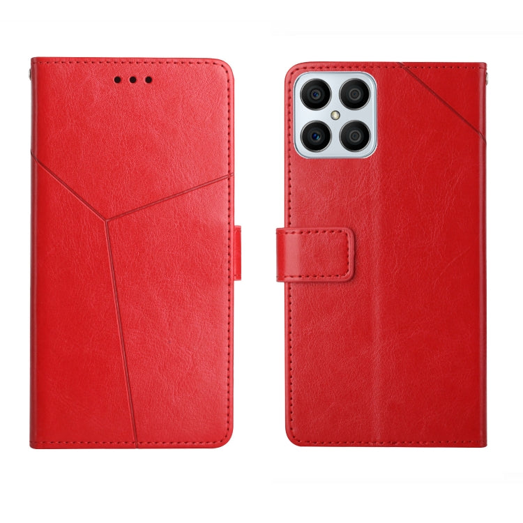 For Honor X8 Y Stitching Horizontal Flip Leather Phone Case