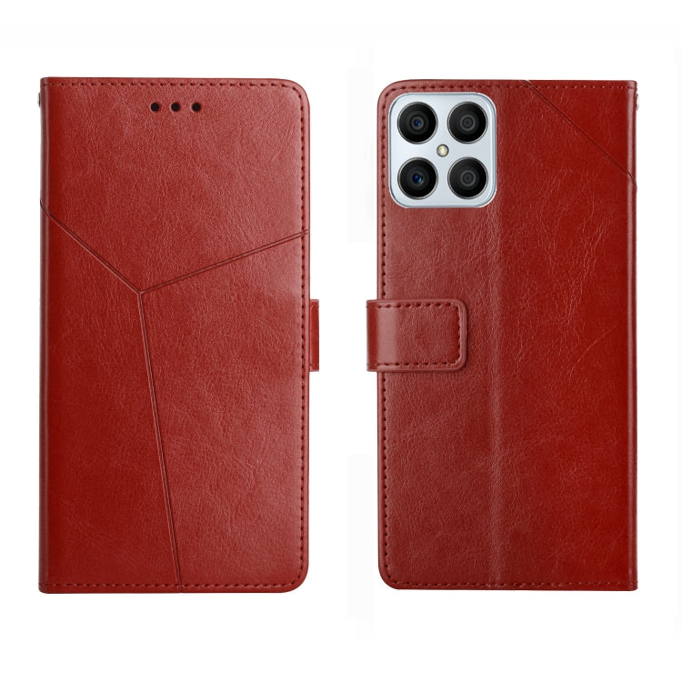 For Honor X8 Y Stitching Horizontal Flip Leather Phone Case