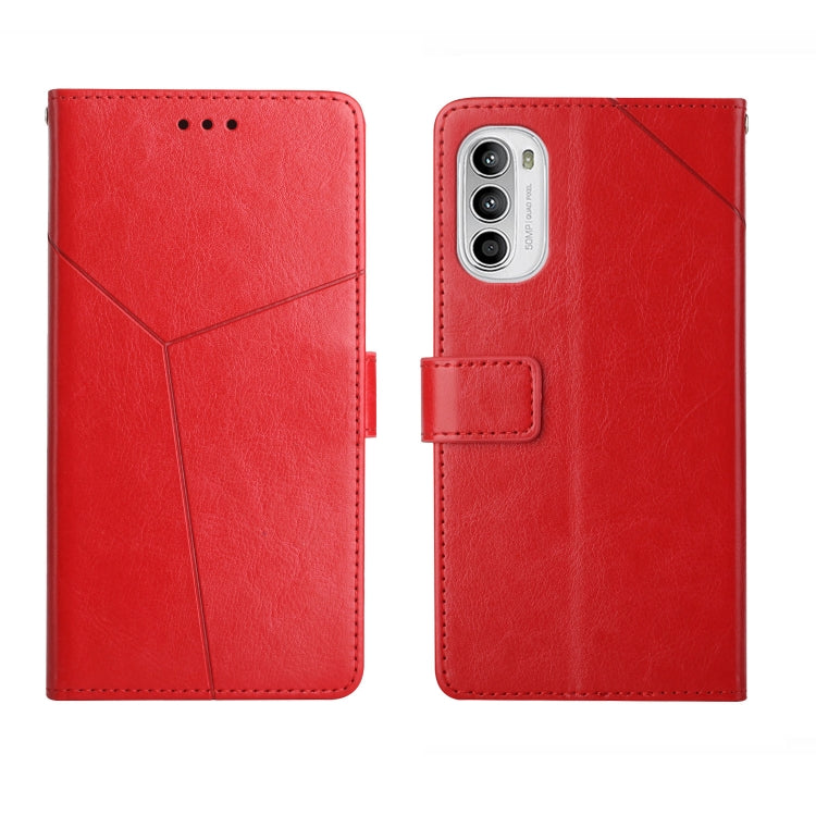 For Motorola Moto G82 Y Stitching Horizontal Flip Leather Phone Case