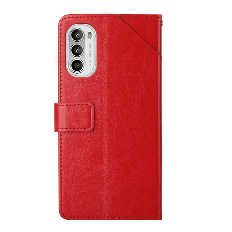 For Motorola Moto G82 Y Stitching Horizontal Flip Leather Phone Case