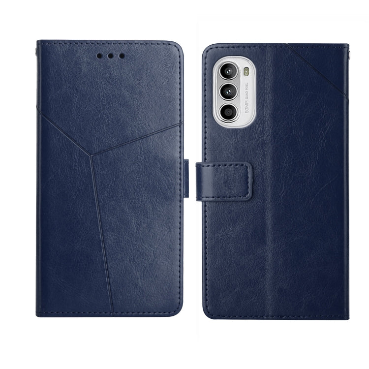For Motorola Moto G82 Y Stitching Horizontal Flip Leather Phone Case