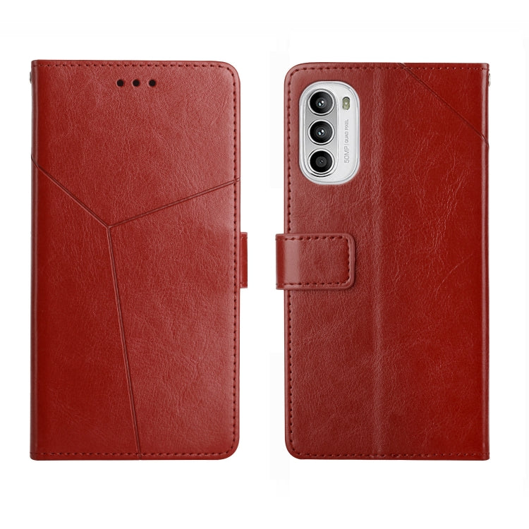 For Motorola Moto G82 Y Stitching Horizontal Flip Leather Phone Case