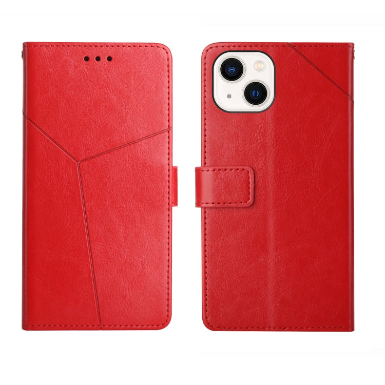 For iPhone 14 Y Stitching Horizontal Flip Leather Phone Case