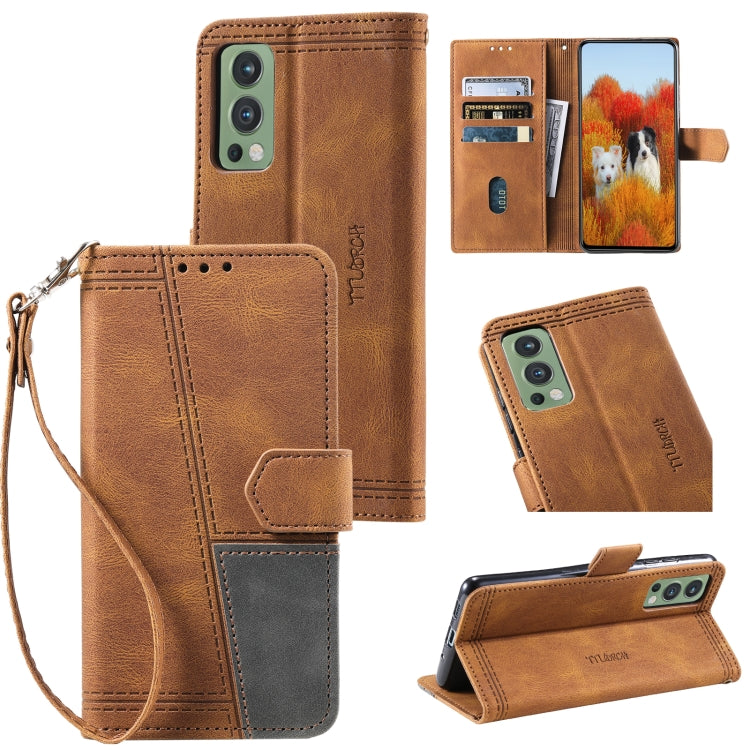 For OnePlus Nord 2 5G Splicing Leather Phone Case