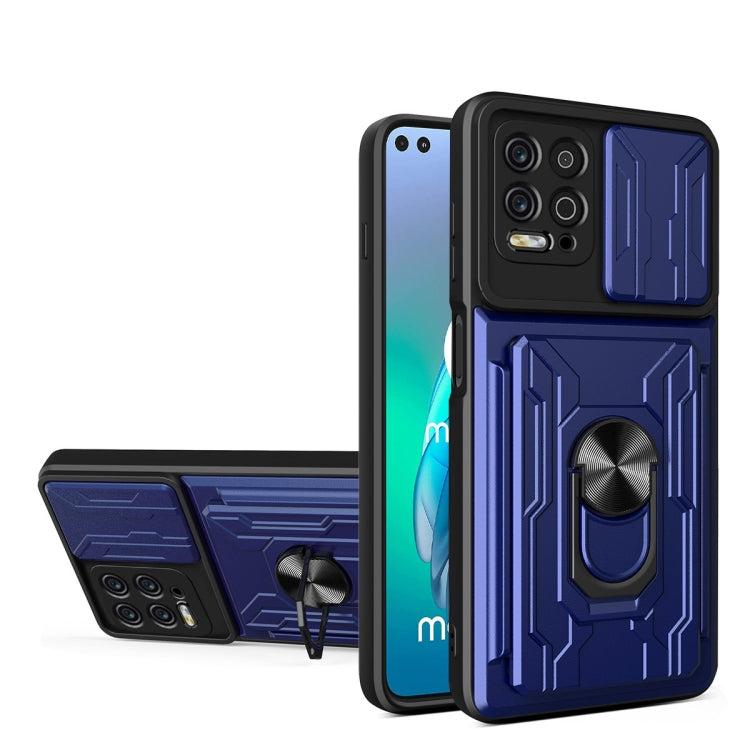 For Motorola Moto G100 Sliding Camshield TPU+PC Phone Case with Card Slot