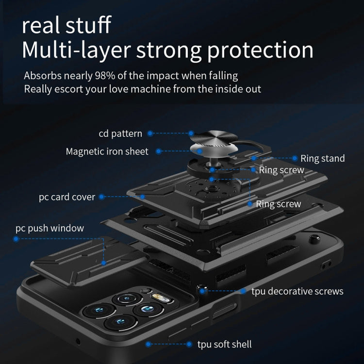 For Motorola Moto G100 Sliding Camshield TPU+PC Phone Case with Card Slot