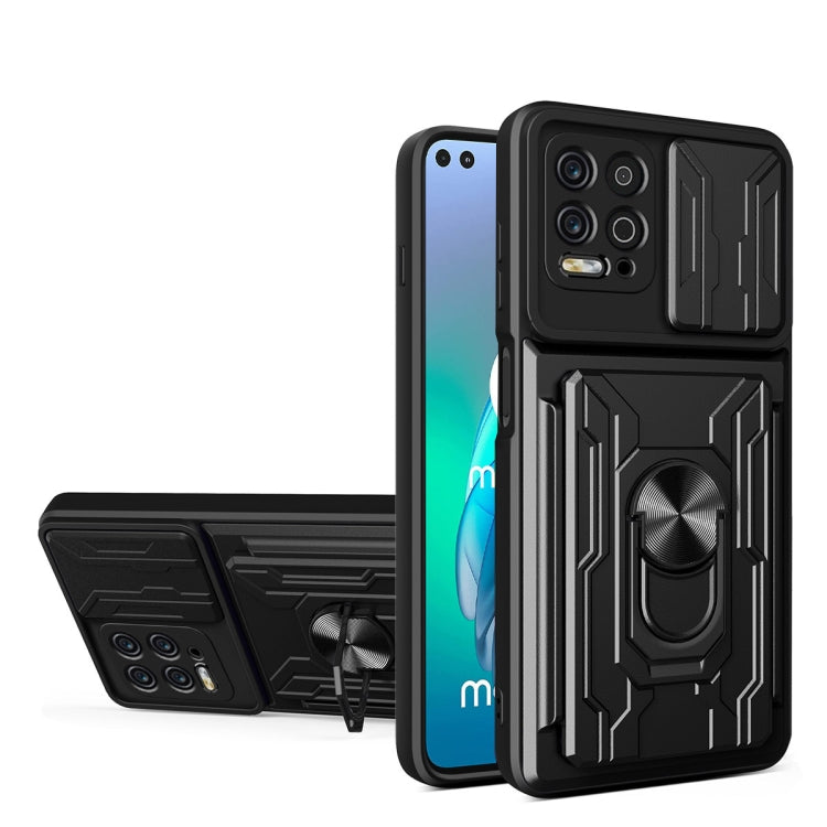 For Motorola Moto G100 Sliding Camshield TPU+PC Phone Case with Card Slot