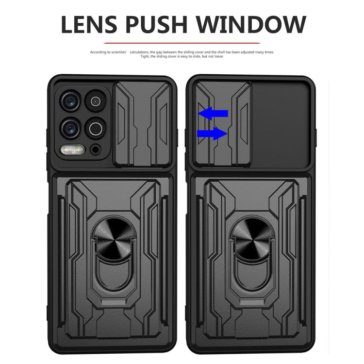 For Motorola Moto G100 Sliding Camshield TPU+PC Phone Case with Card Slot