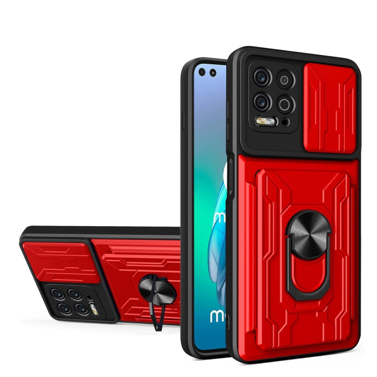For Motorola Moto G100 Sliding Camshield TPU+PC Phone Case with Card Slot