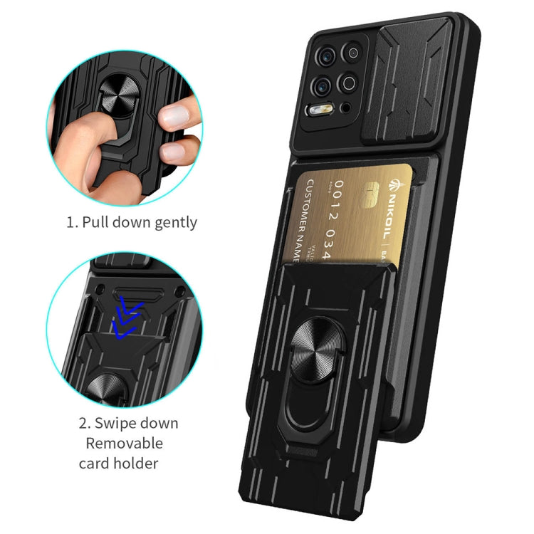 For Motorola Moto G100 Sliding Camshield TPU+PC Phone Case with Card Slot