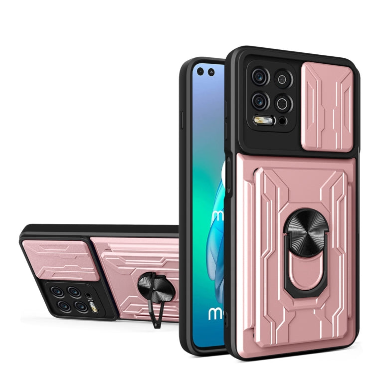 For Motorola Moto G100 Sliding Camshield TPU+PC Phone Case with Card Slot