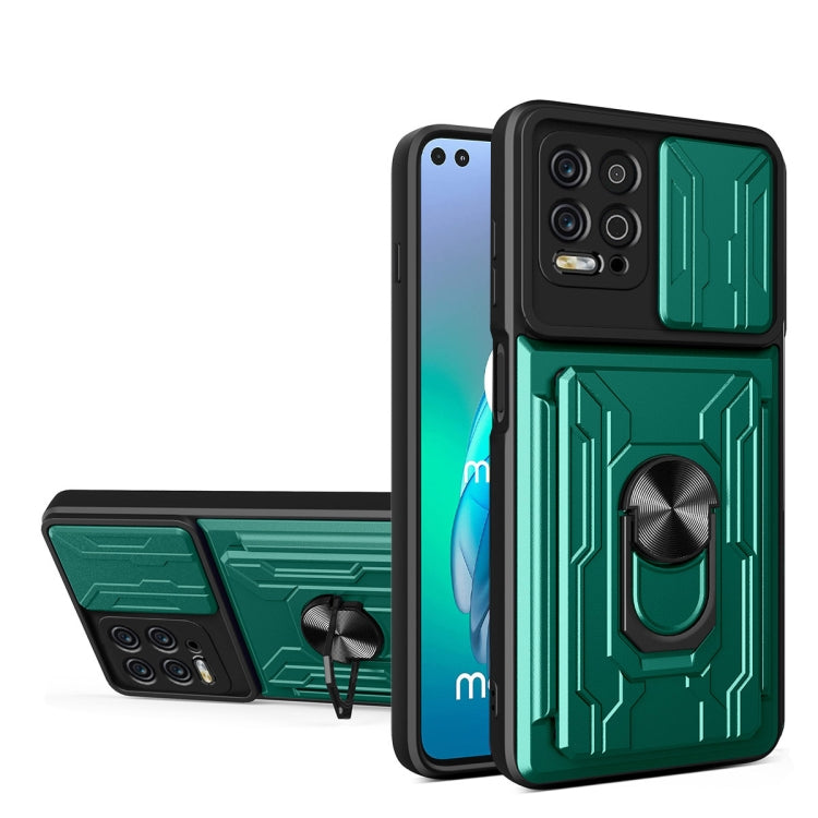 For Motorola Moto G100 Sliding Camshield TPU+PC Phone Case with Card Slot