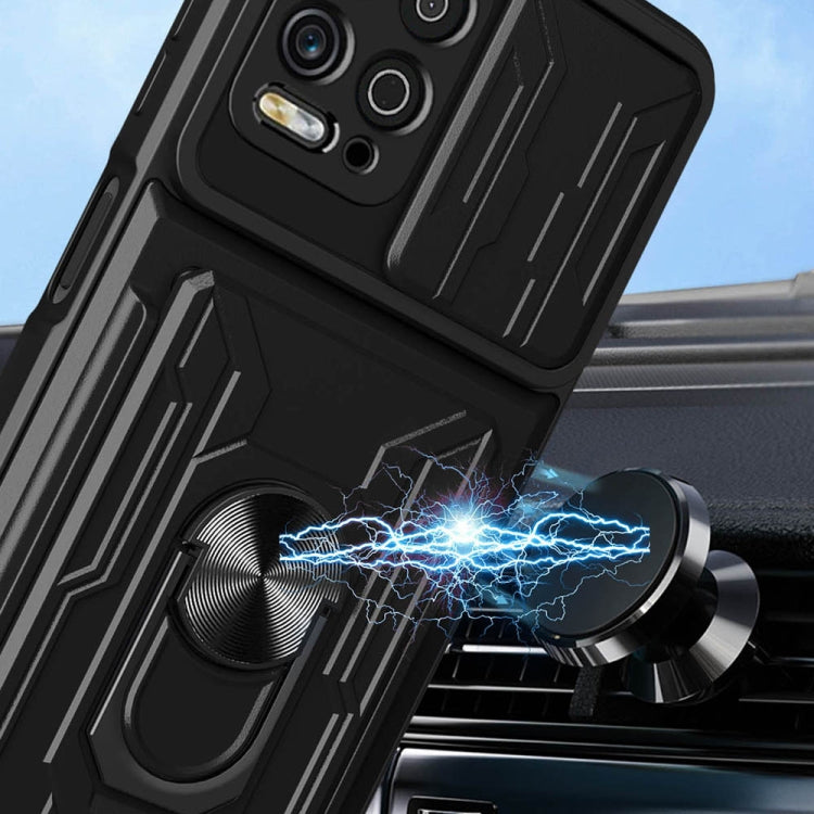 For Motorola Moto G100 Sliding Camshield TPU+PC Phone Case with Card Slot