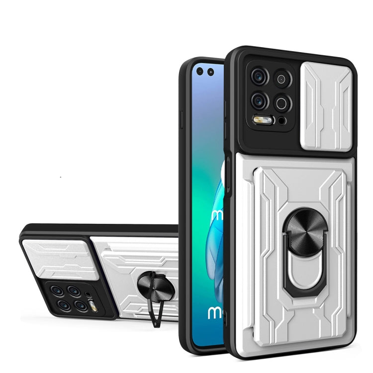For Motorola Moto G100 Sliding Camshield TPU+PC Phone Case with Card Slot