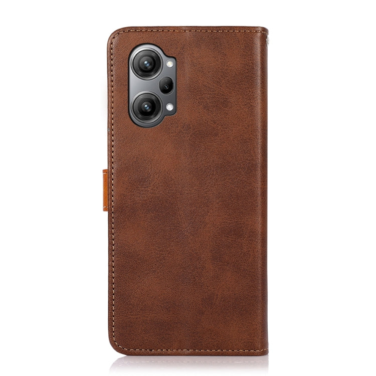 For OPPO K10 Pro 5G Chinese KHAZNEH Dual-color Cowhide Texture Leather Phone Case