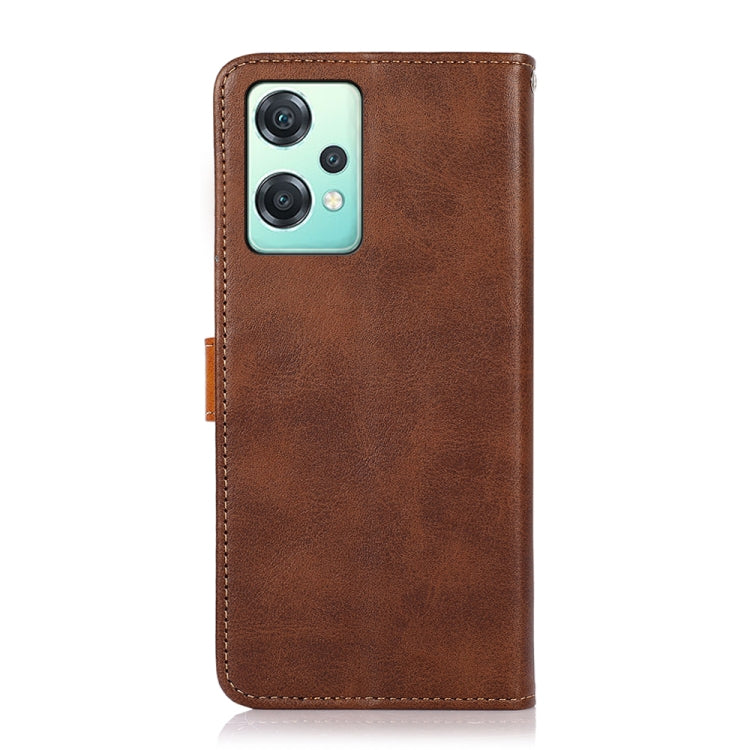 For OnePlus Nord CE 2 Lite 5G KHAZNEH Dual-color Cowhide Texture Leather Phone Case