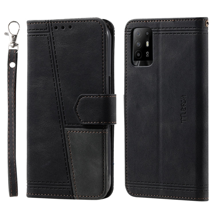 For OPPO A94 5G Splicing Leather Phone Case