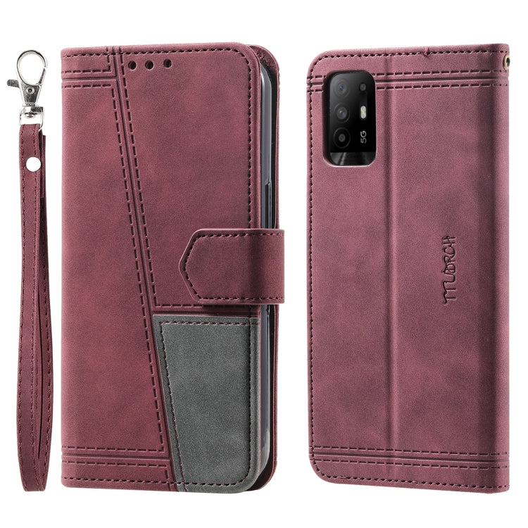 For OPPO A94 5G Splicing Leather Phone Case