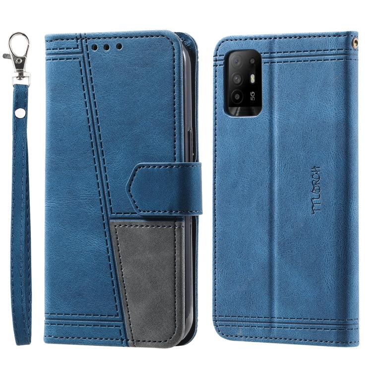 For OPPO A94 5G Splicing Leather Phone Case