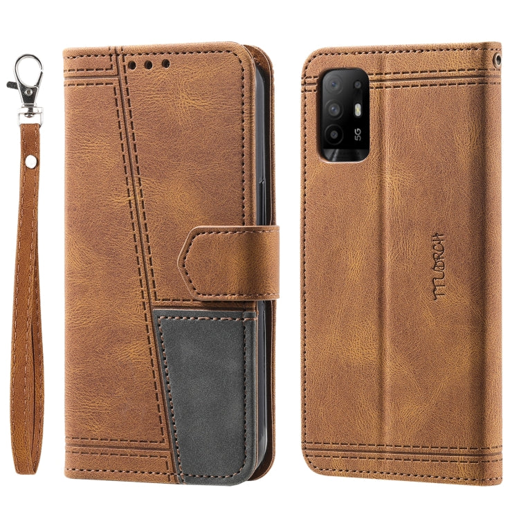 For OPPO A94 5G Splicing Leather Phone Case
