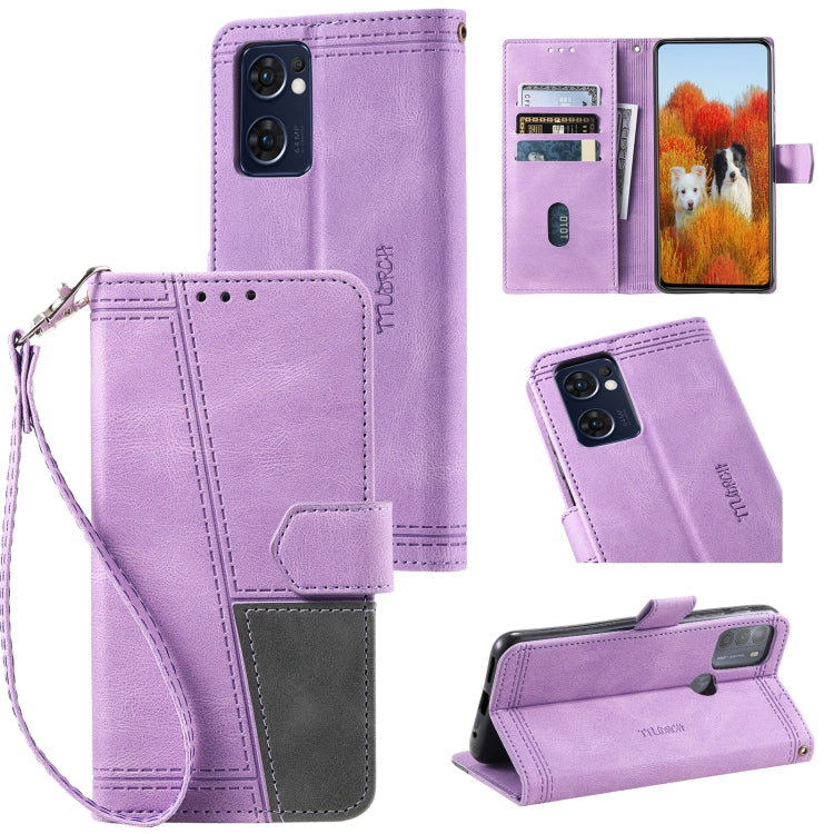 For OPPO Reno7 5G Splicing Leather Phone Case