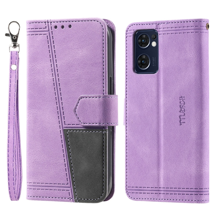 For OPPO Reno7 5G Splicing Leather Phone Case