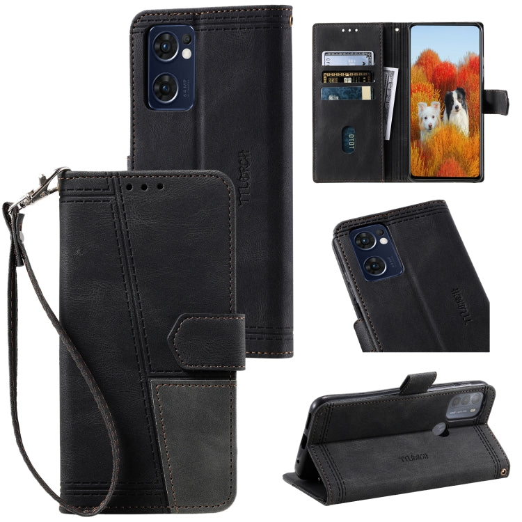 For OPPO Reno7 5G Splicing Leather Phone Case