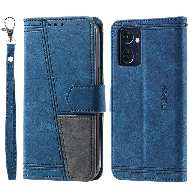 For OPPO Reno7 5G Splicing Leather Phone Case