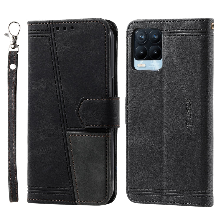 For OPPO Realme 8 Pro Splicing Leather Phone Case