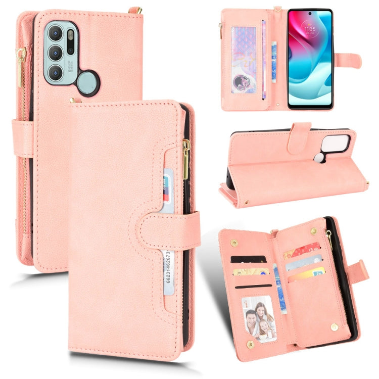 For Motorola Moto G60s Litchi Texture Zipper Leather Phone Case