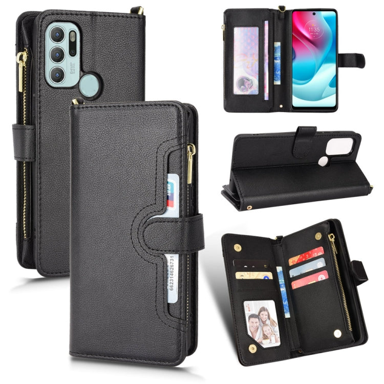 For Motorola Moto G60s Litchi Texture Zipper Leather Phone Case