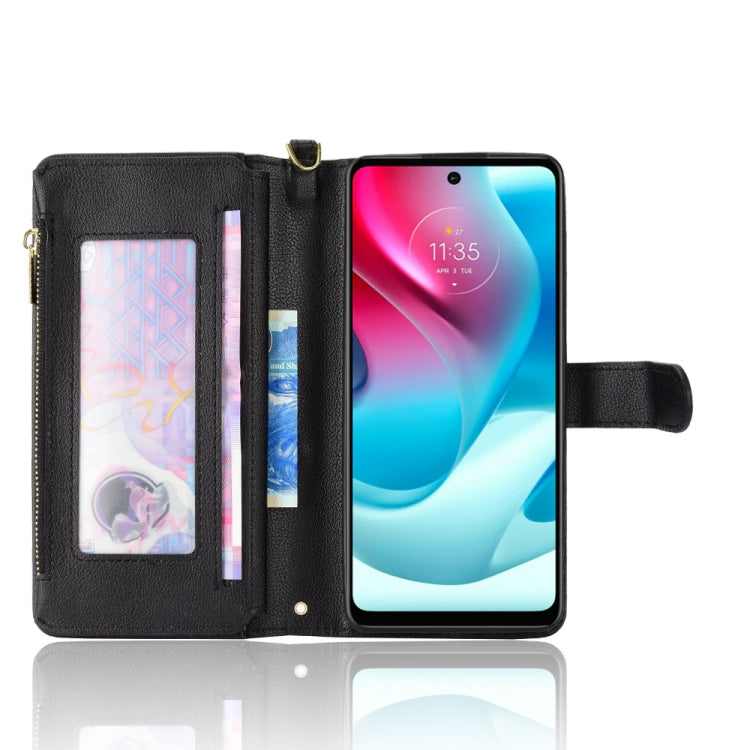 For Motorola Moto G60s Litchi Texture Zipper Leather Phone Case