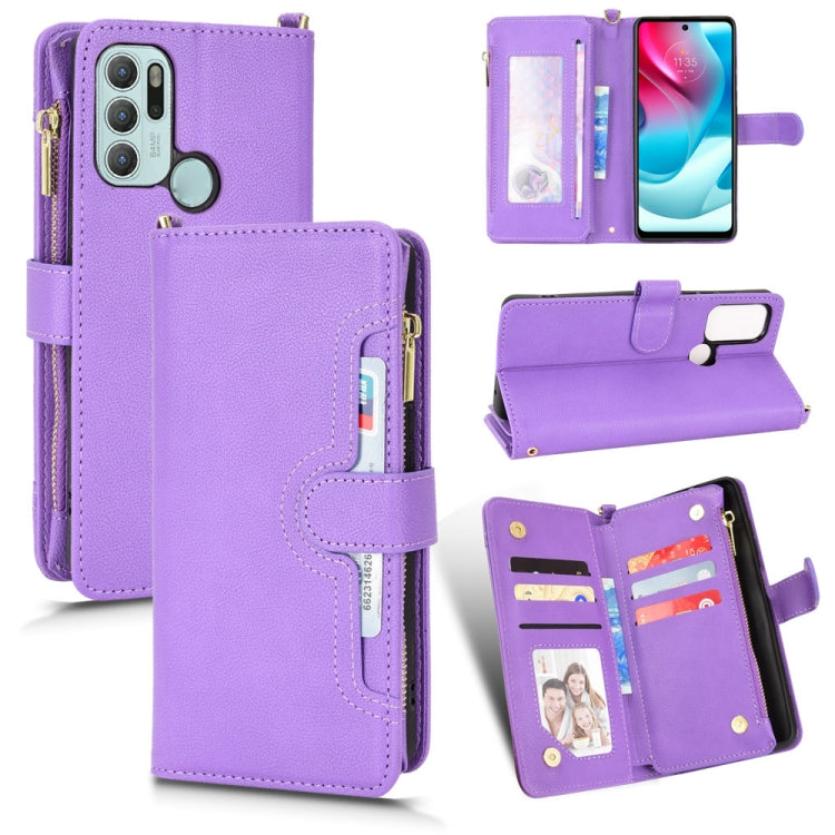 For Motorola Moto G60s Litchi Texture Zipper Leather Phone Case