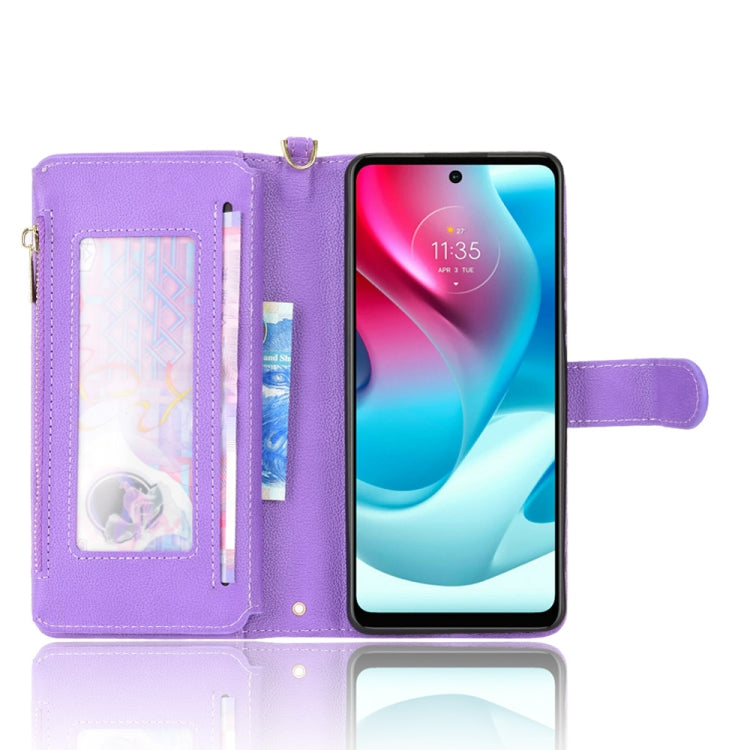 For Motorola Moto G60s Litchi Texture Zipper Leather Phone Case
