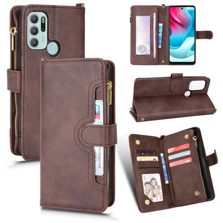 For Motorola Moto G60s Litchi Texture Zipper Leather Phone Case