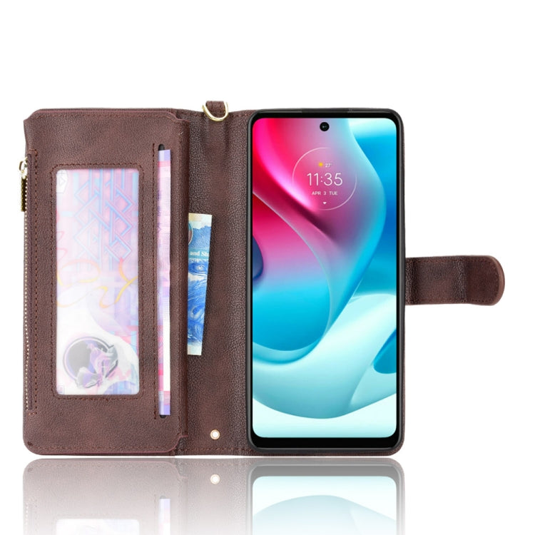 For Motorola Moto G60s Litchi Texture Zipper Leather Phone Case
