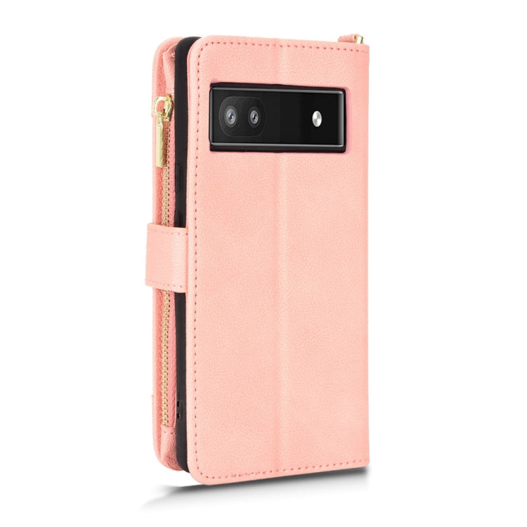 For Google Pixel 6a Litchi Texture Zipper Leather Phone Case
