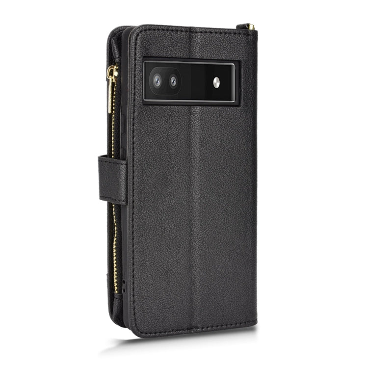 For Google Pixel 6a Litchi Texture Zipper Leather Phone Case