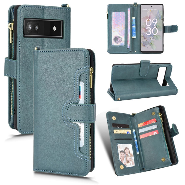 For Google Pixel 6a Litchi Texture Zipper Leather Phone Case