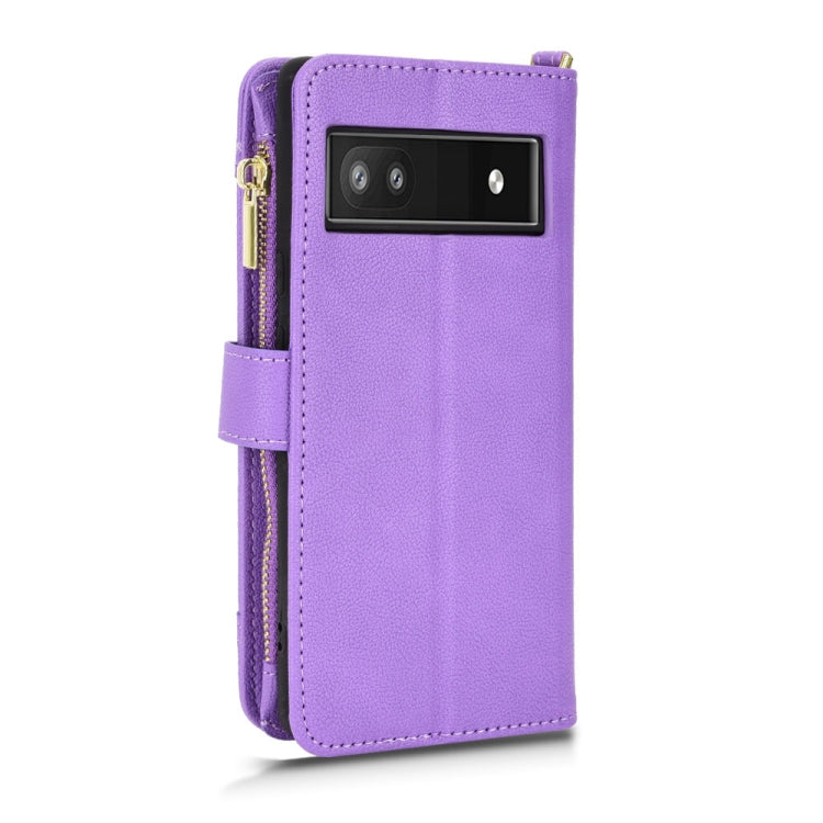 For Google Pixel 6a Litchi Texture Zipper Leather Phone Case