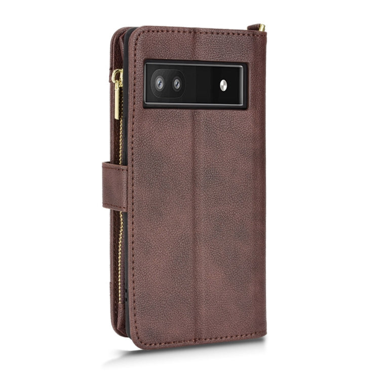 For Google Pixel 6a Litchi Texture Zipper Leather Phone Case
