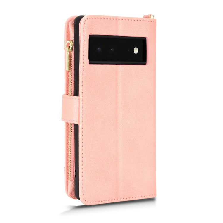 For Google Pixel 6 Litchi Texture Zipper Leather Phone Case