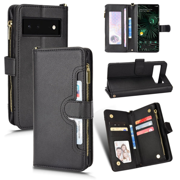 For Google Pixel 6 Litchi Texture Zipper Leather Phone Case